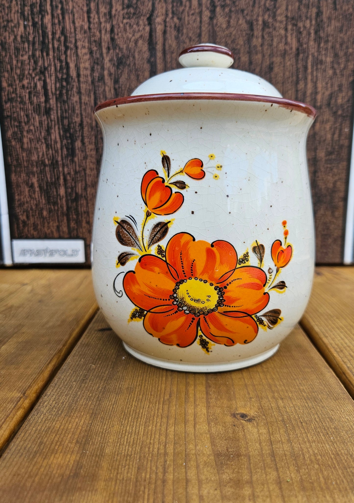 Vintage Momoyama "Valencia Poppy" Stoneware Canister