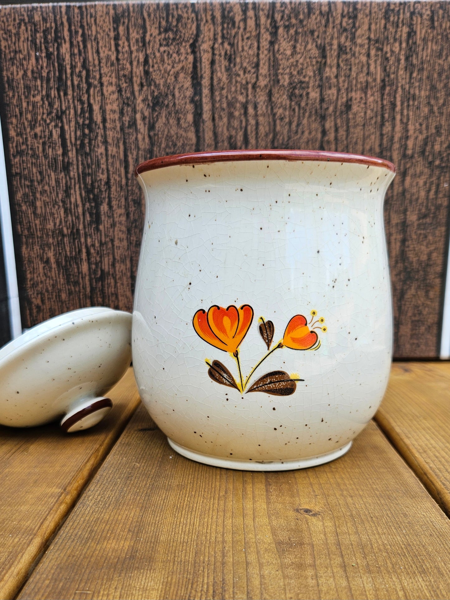 Vintage Momoyama "Valencia Poppy" Stoneware Canister