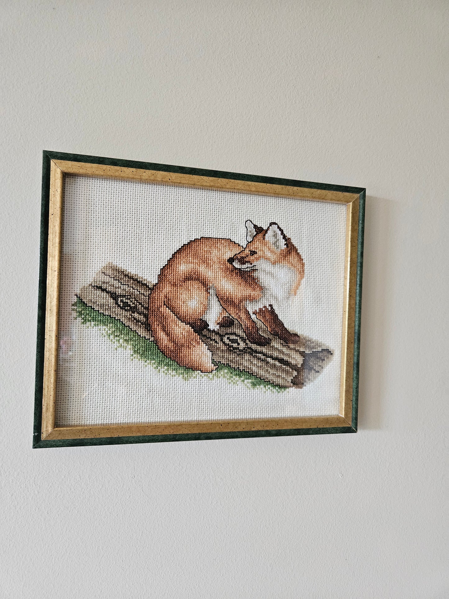 Cross-Stitch Fox Art | Framed 8x10