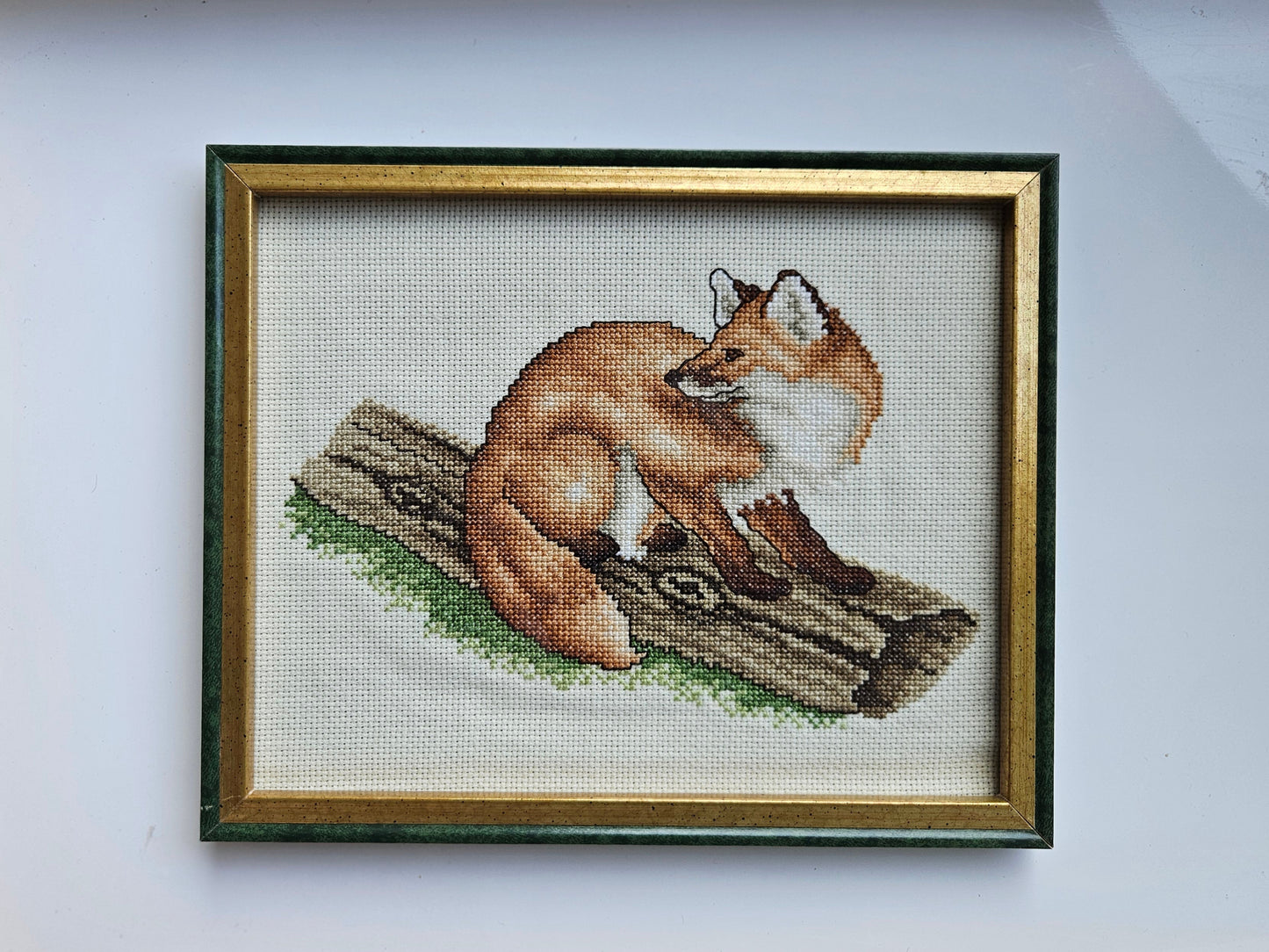 Cross-Stitch Fox Art | Framed 8x10