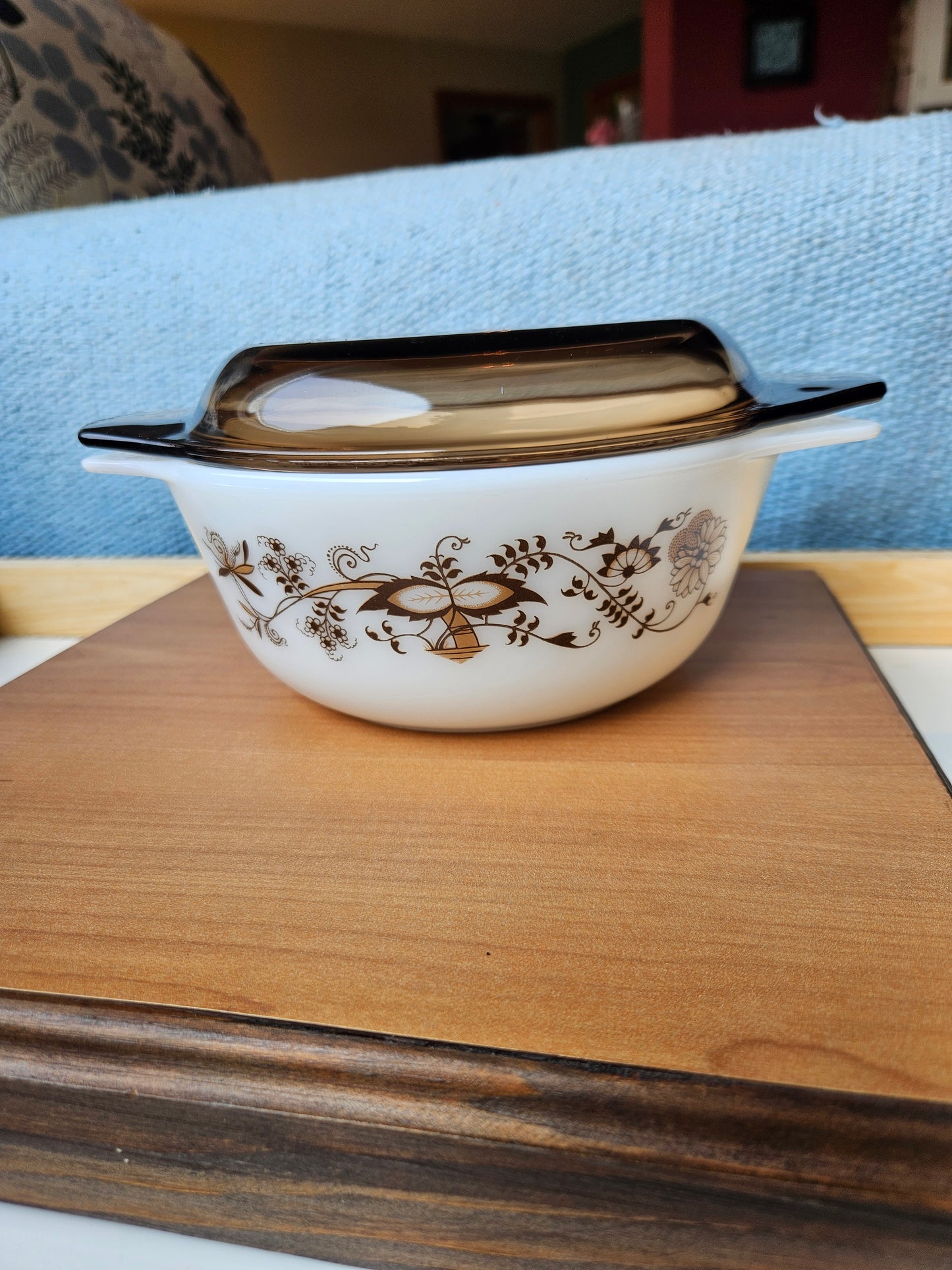 Brown Floral Vine PYREX