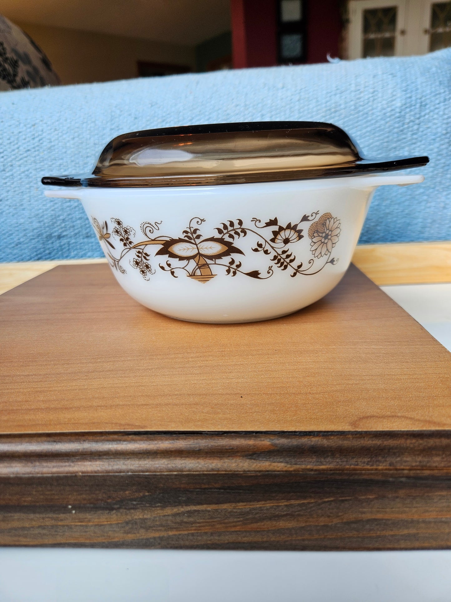 Brown Floral Vine PYREX