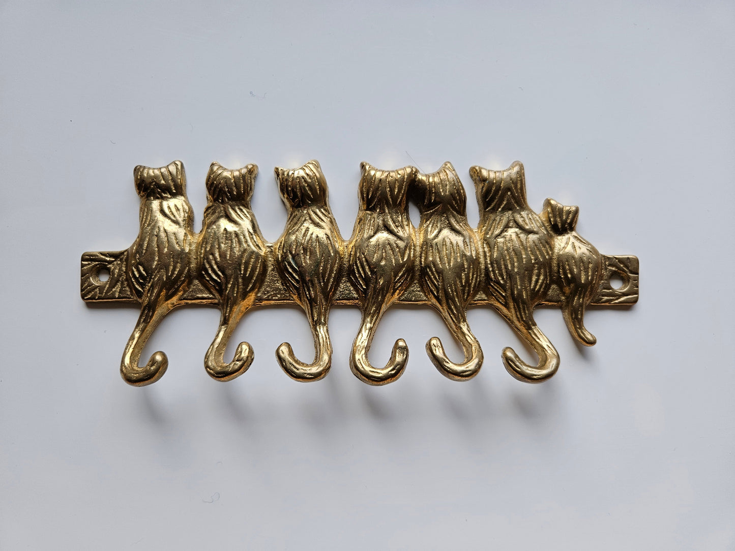 Brass Cat Key Holder | Post Modern Design | 6 Hooks