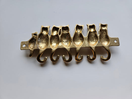 Brass Cat Key Holder | Post Modern Design | 6 Hooks
