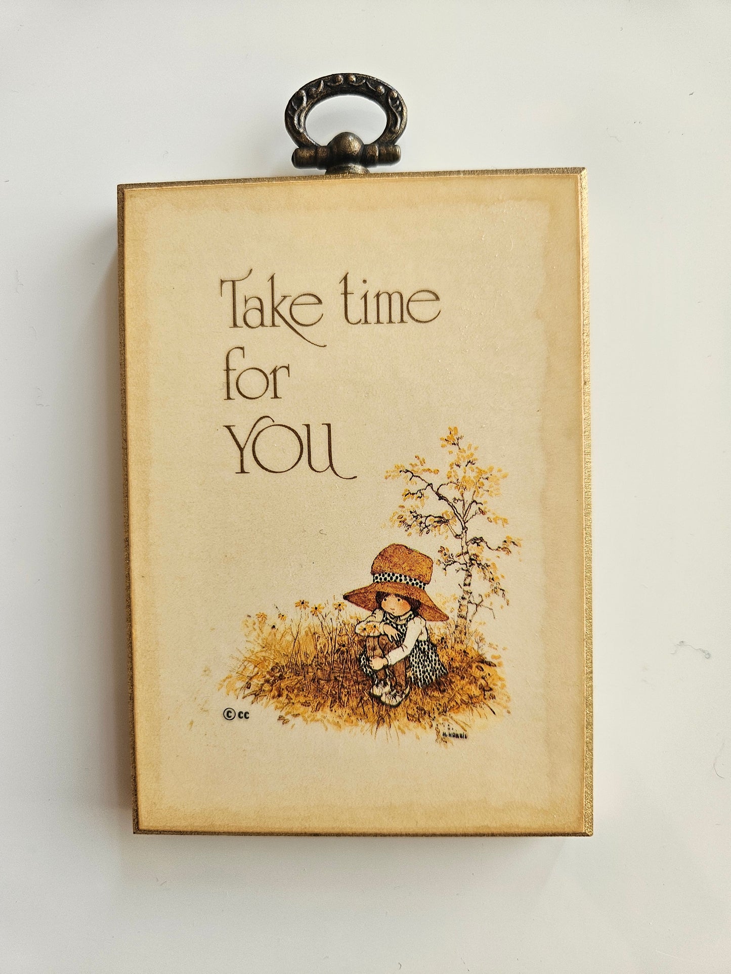 Hollie Hobbie | Set of 2 Wood Miniatures | American Greetings, Hallmark (1970s)