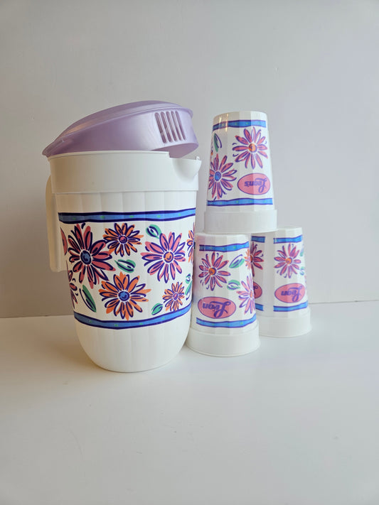 1990s Leon's Furniture Promotional Pitcher & Cup Set | Packer Ware | 2L | Vintage Canada