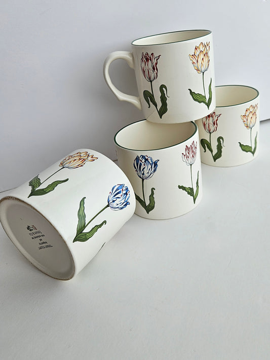 Tiffany & Co. "Tiffany Tulips" Mugs | Replacement | Hand-Painted | Made in England | Vintage Collectible