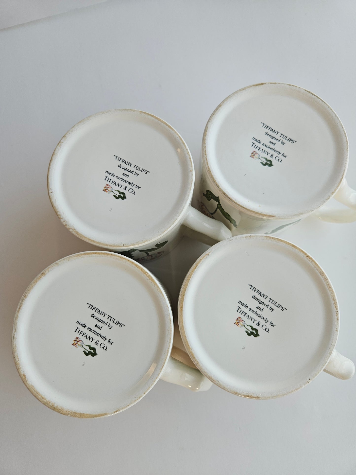 Tiffany & Co. "Tiffany Tulips" Mugs | Replacement | Hand-Painted | Made in England | Vintage Collectible