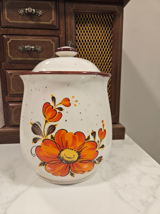 Vintage Momoyama "Valencia Poppy" Stoneware Canister