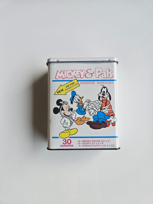 Disney "Mickey & Pals" Metal Bandage Tin | 1980s Collectible