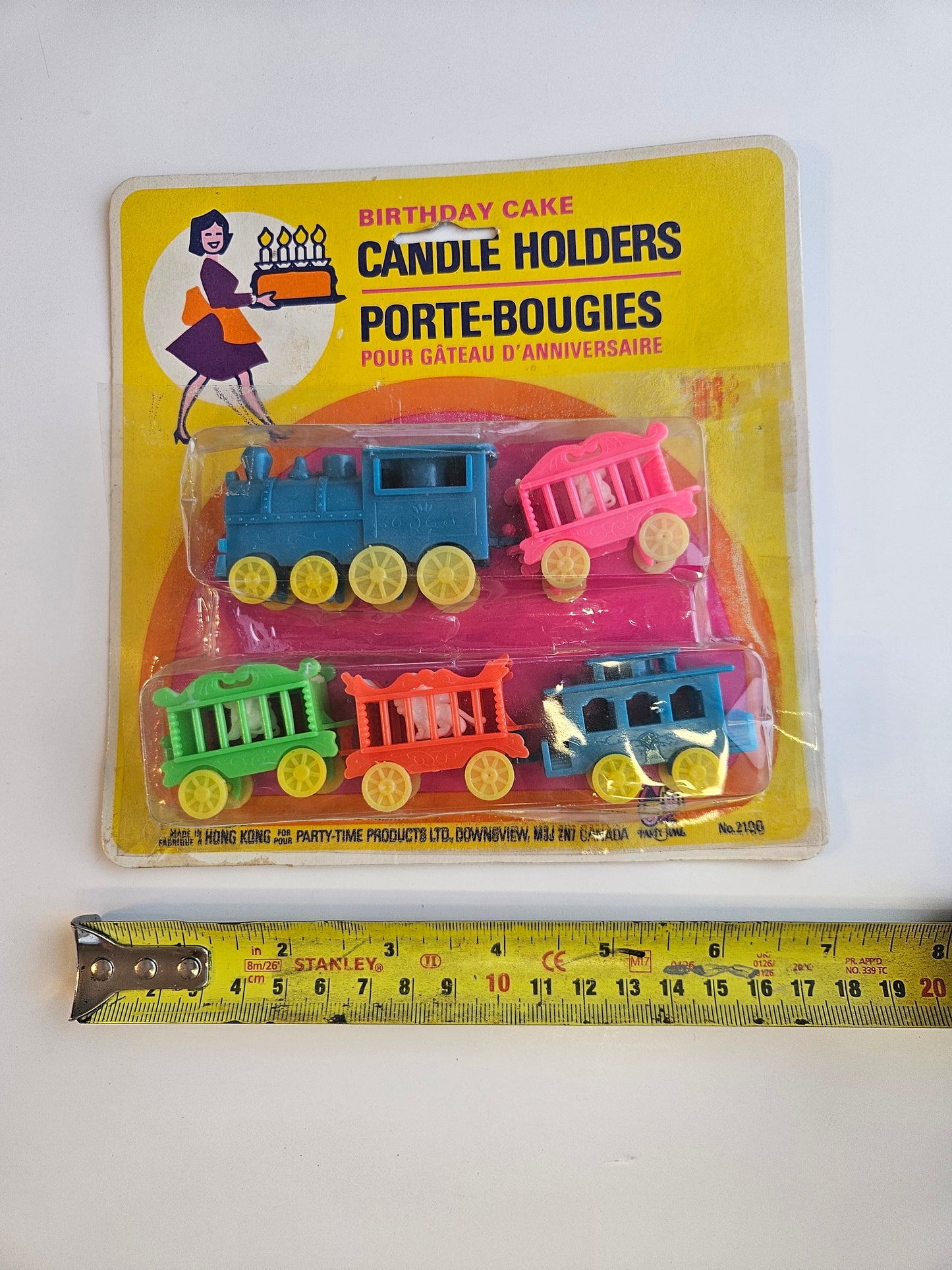 1969 Birthday Cake Candle Holder Circus Train | Made in Hong Kong | Vintage