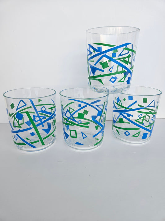 MCM Tumblers | 1980s Drinking Cups, 4pc