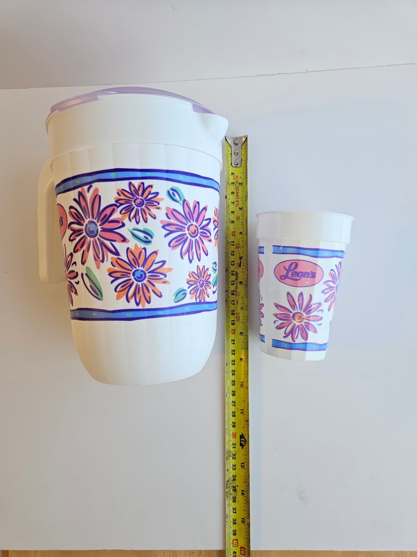 Vintage LEON'S Pitcher Jug & Glass Set | Promotional Merch