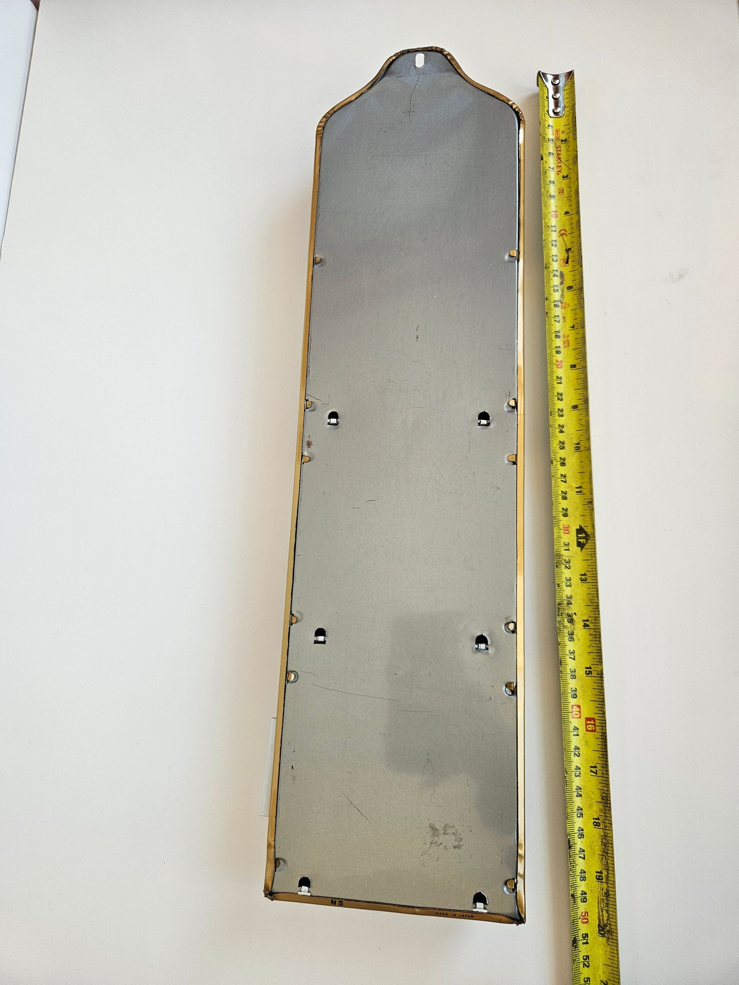 1950s–1960s Tin Wall-Mount Mail Sorter | 3-Slot | Floral Lithograph | Gold Trim | Made in Taiwan | Vintage