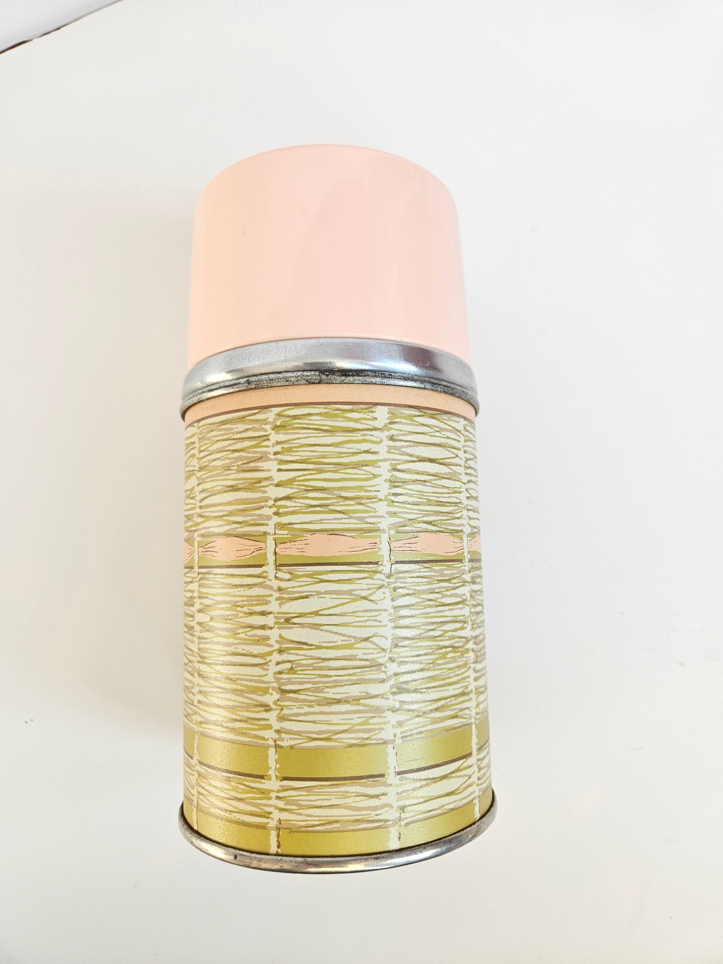 1958 Debutante Thermos | Pink Basket Weave