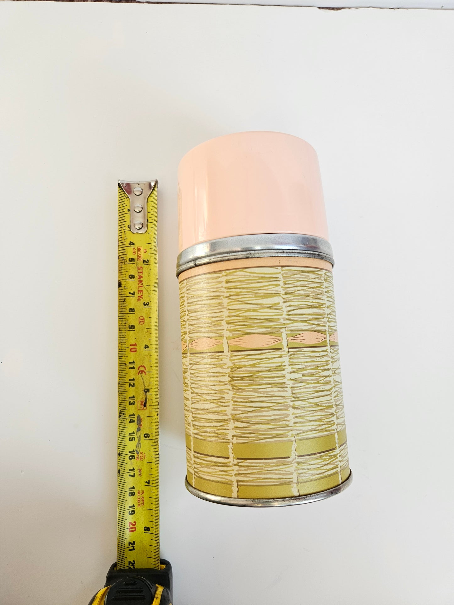 1958 Debutante Thermos | Pink Basket Weave