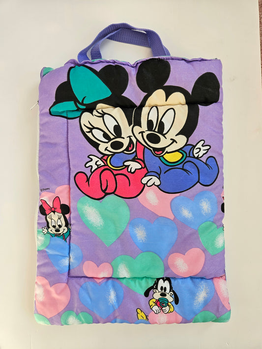 1990s Baby Mickey & Minnie Quilted Disney Bag | Baby Bag | Slumber Bag | Vintage