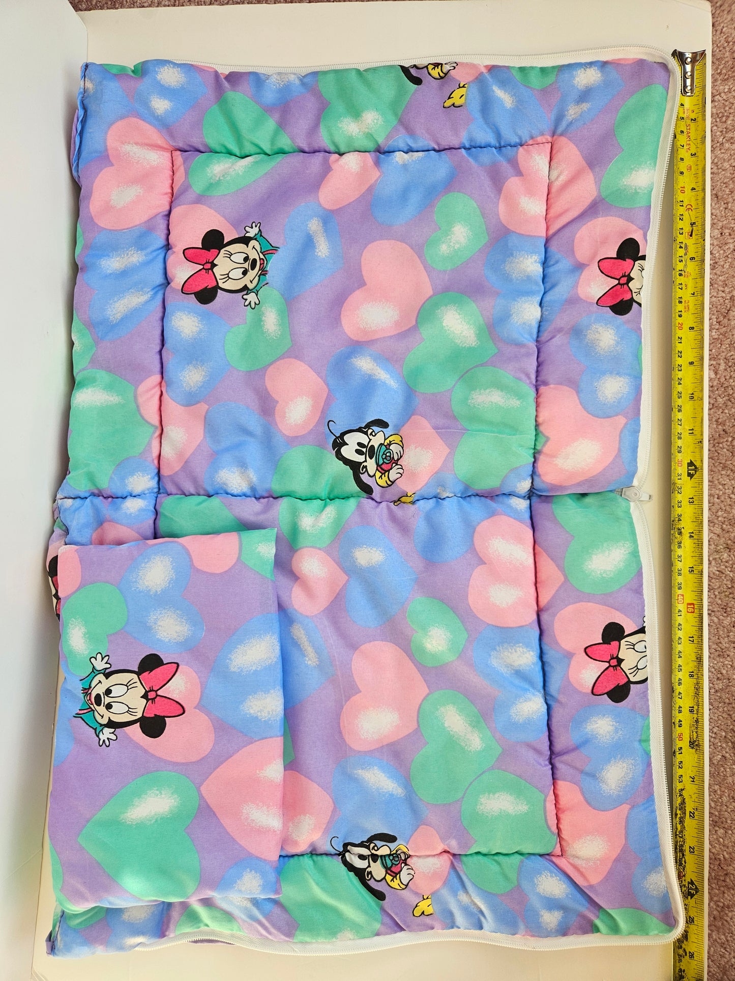 1990s Baby Mickey & Minnie Quilted Disney Bag | Baby Bag | Slumber Bag | Vintage