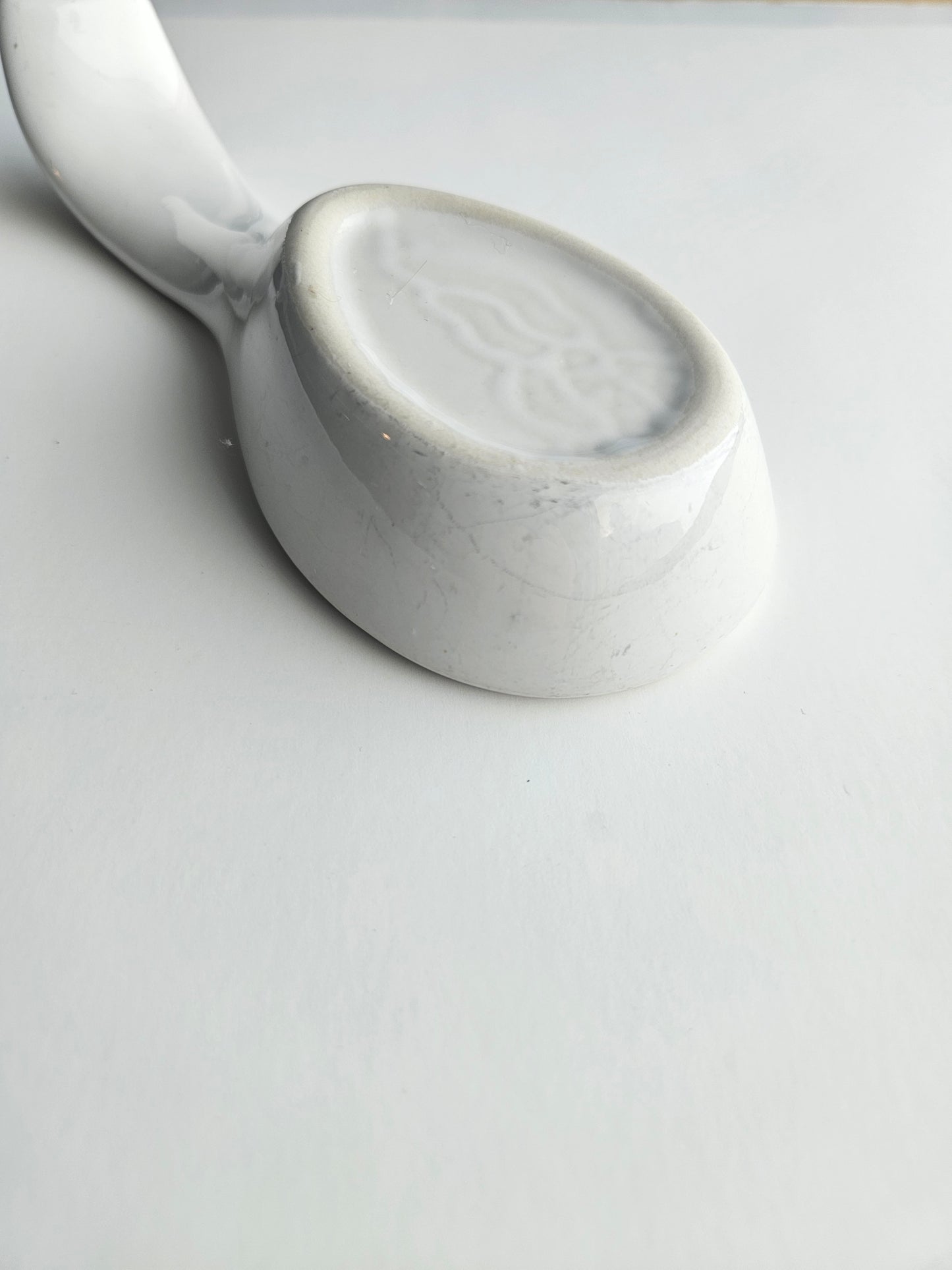 1980s Ribbon Geese "Welcome Friends" Stoneware Spoon Rest | Cottagecore Kitchen | Vintage