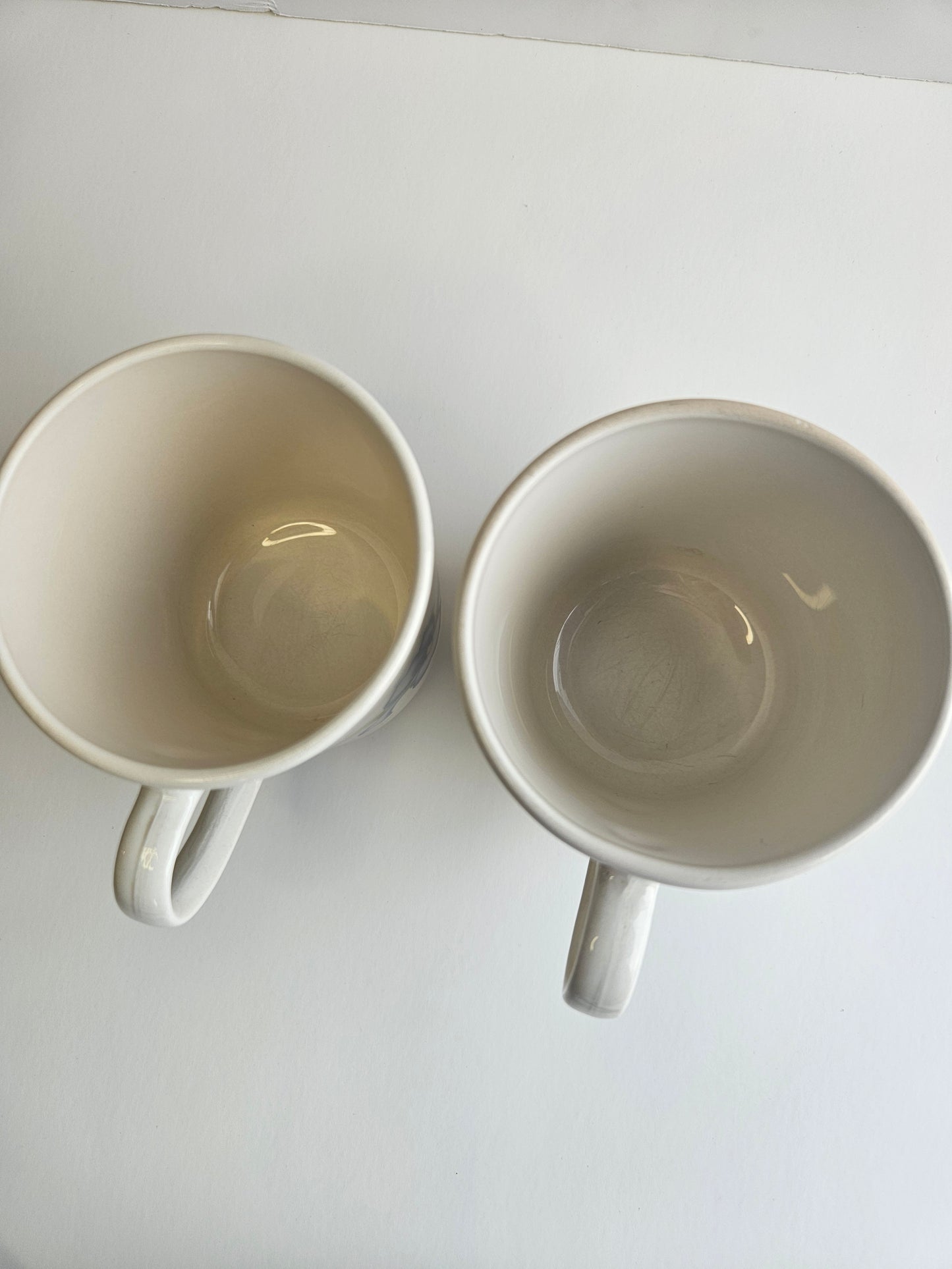 1980s Corelle Blue Iris Mugs | Set of 2 | 8oz | Corning | Vintage Stoneware