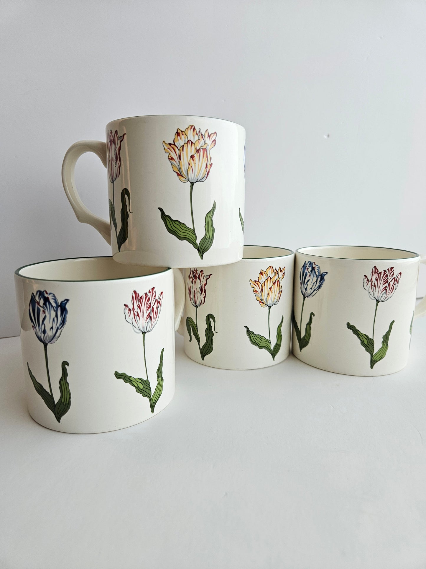 Tiffany & Co. "Tiffany Tulips" Mugs | Replacement | Hand-Painted | Made in England | Vintage Collectible