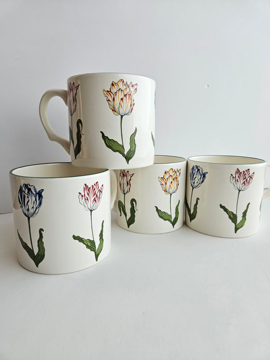 Tiffany & Co. "Tiffany Tulips" Mugs | Replacement | Hand-Painted | Made in England | Vintage Collectible