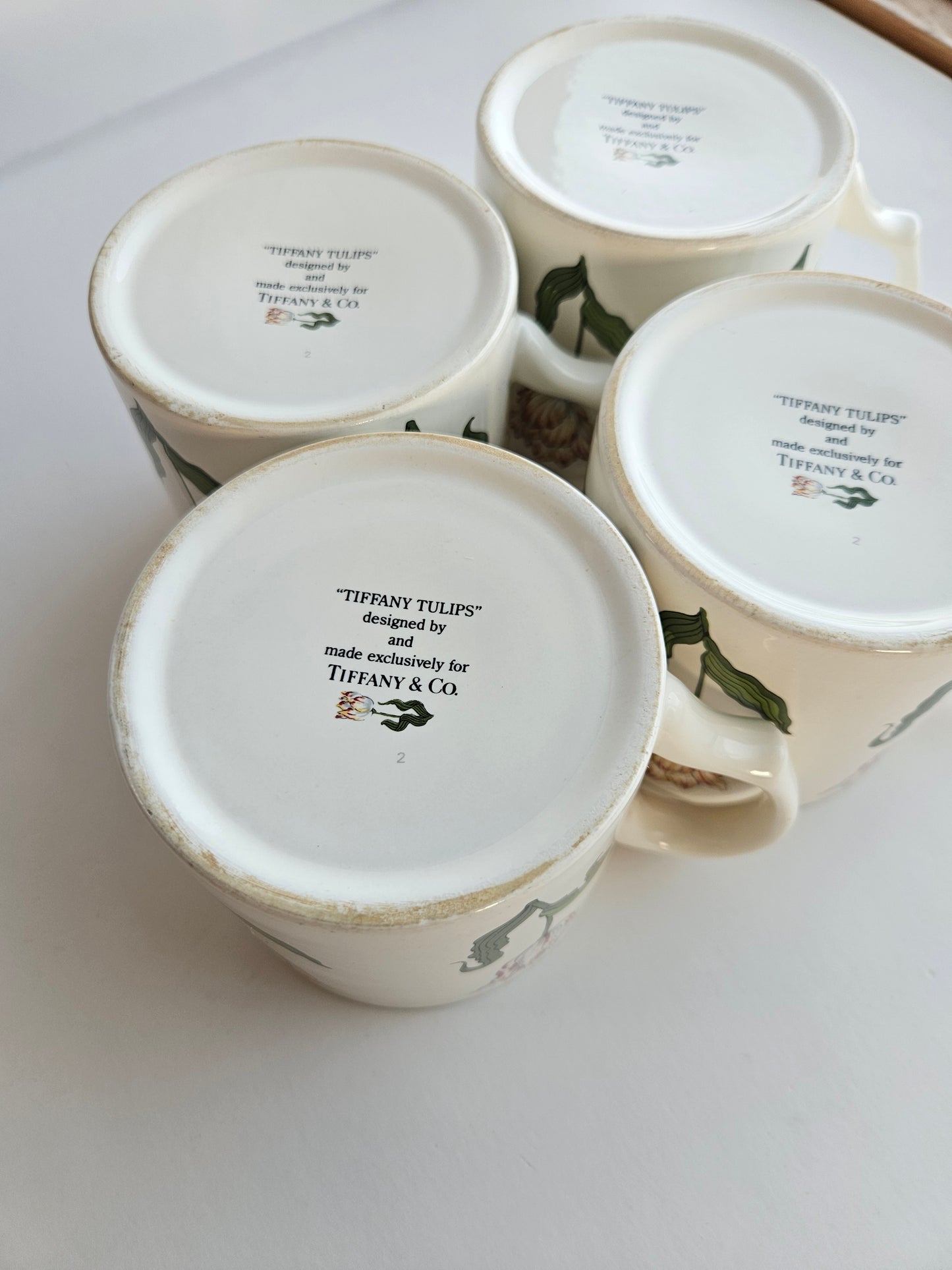Tiffany & Co. "Tiffany Tulips" Mugs | Replacement | Hand-Painted | Made in England | Vintage Collectible