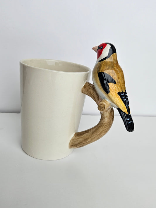 Goldfinch Bird Handle Mug | 12oz | Conservation Collection | Bird-Lover Gift