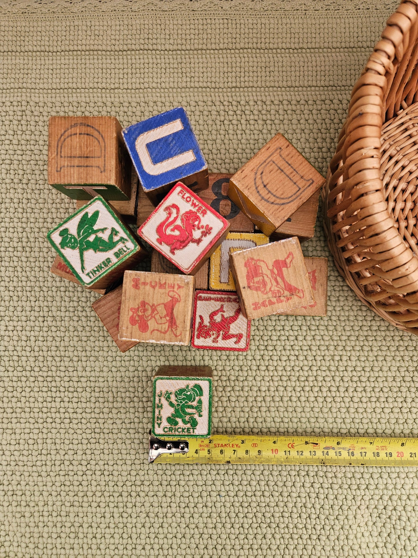 1950s Disney Wooden Alphabet Blocks | Mixed Set of 18 | Thoughtful Home